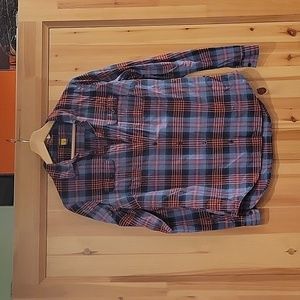 Eddie Bauer Performance Button Down Plaid Long Sleeve Shirt